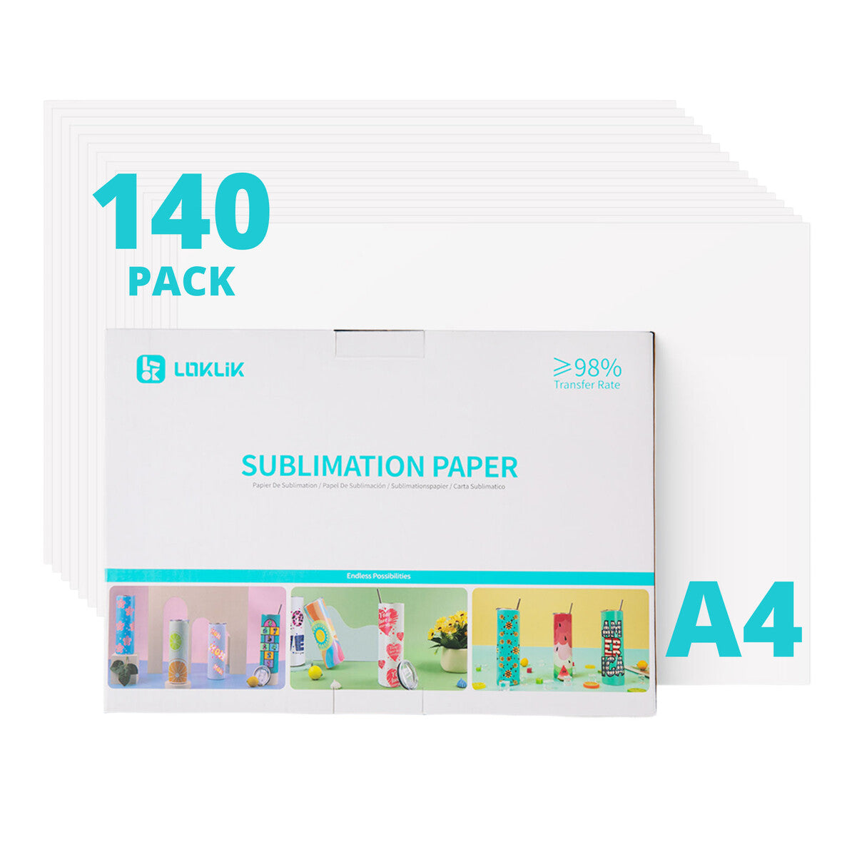 LOKLiK Papier à Sublimation A4 140 feuilles — vue principale