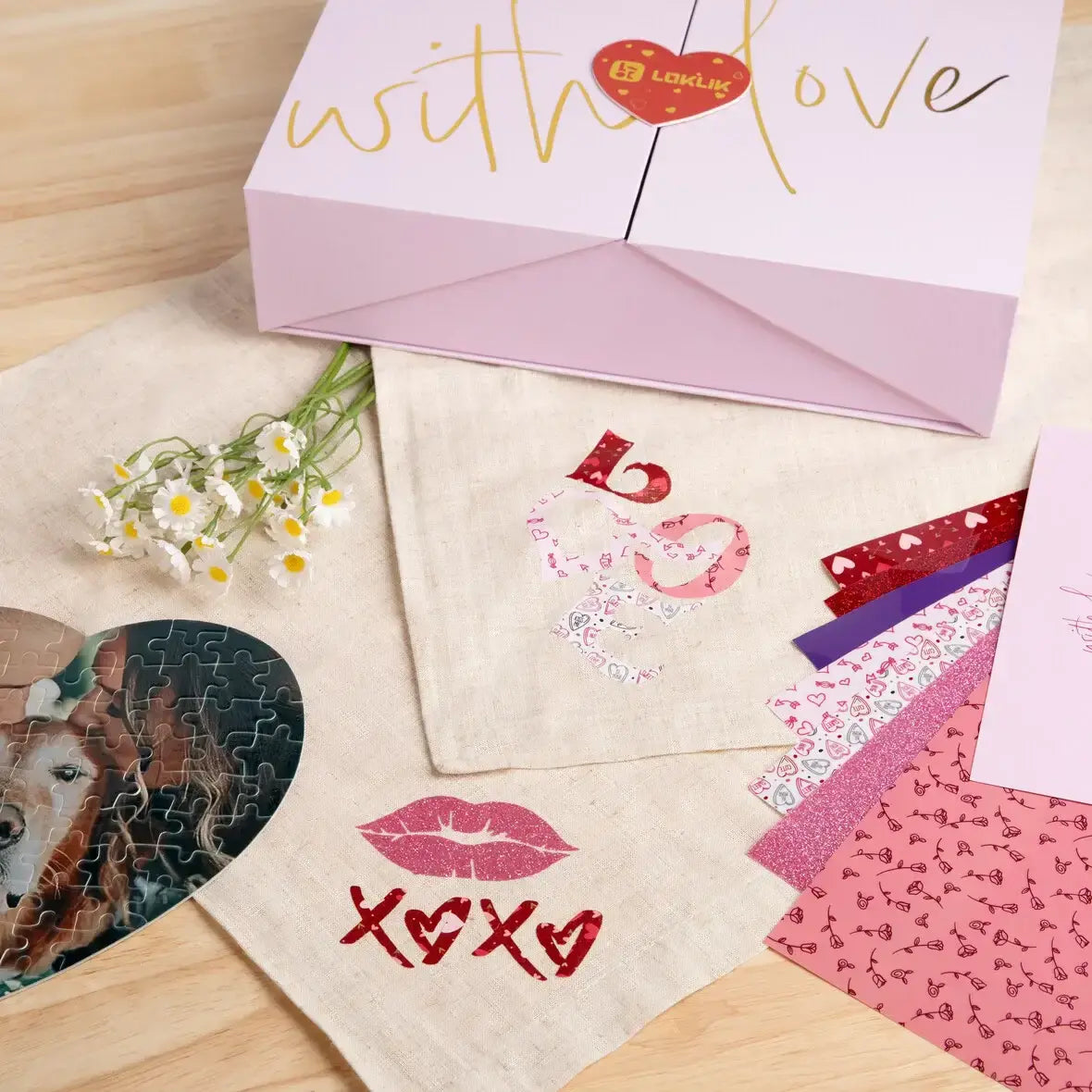 LOKLiK Valentine Box créations t-shirt serviette Saint-Valentin