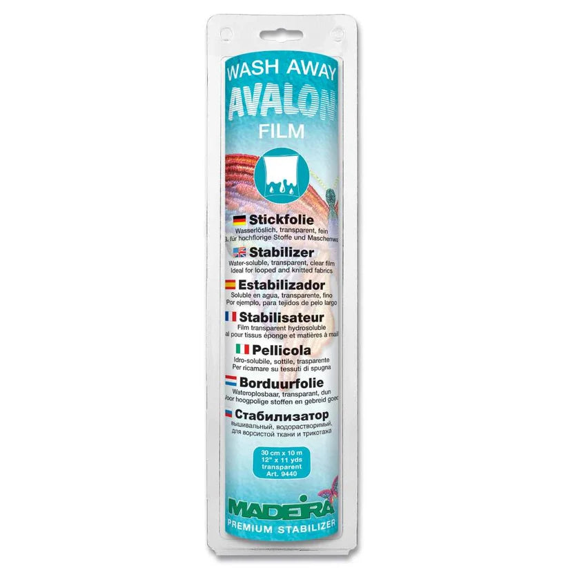 Madeira wash away Avalon film – Stabilisateur hydrosoluble de broderie – 30 cm × 10 m
